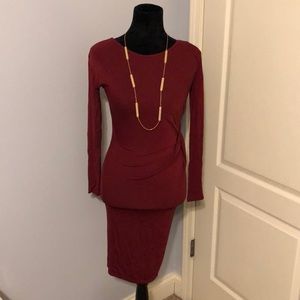 New! Burgundy Long Sleeve dress - Small